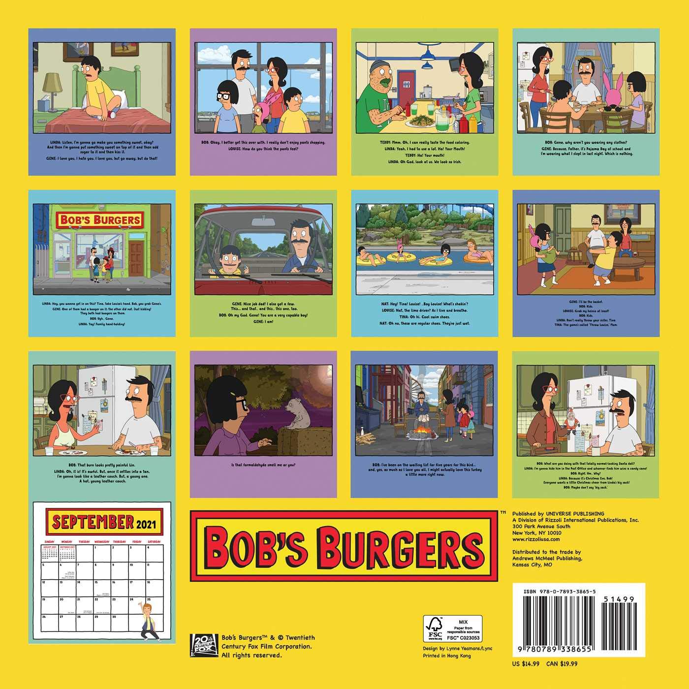 Bob's Burgers Calendar Neighborhood