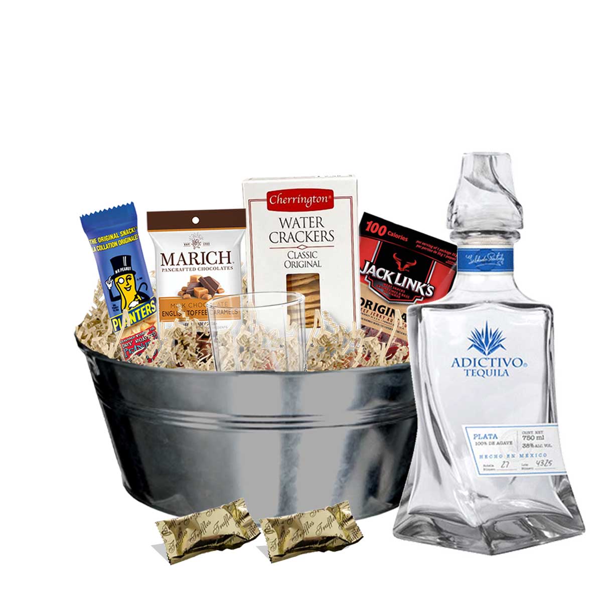 Adictivo Plata Tequila 750ml Gift Basket