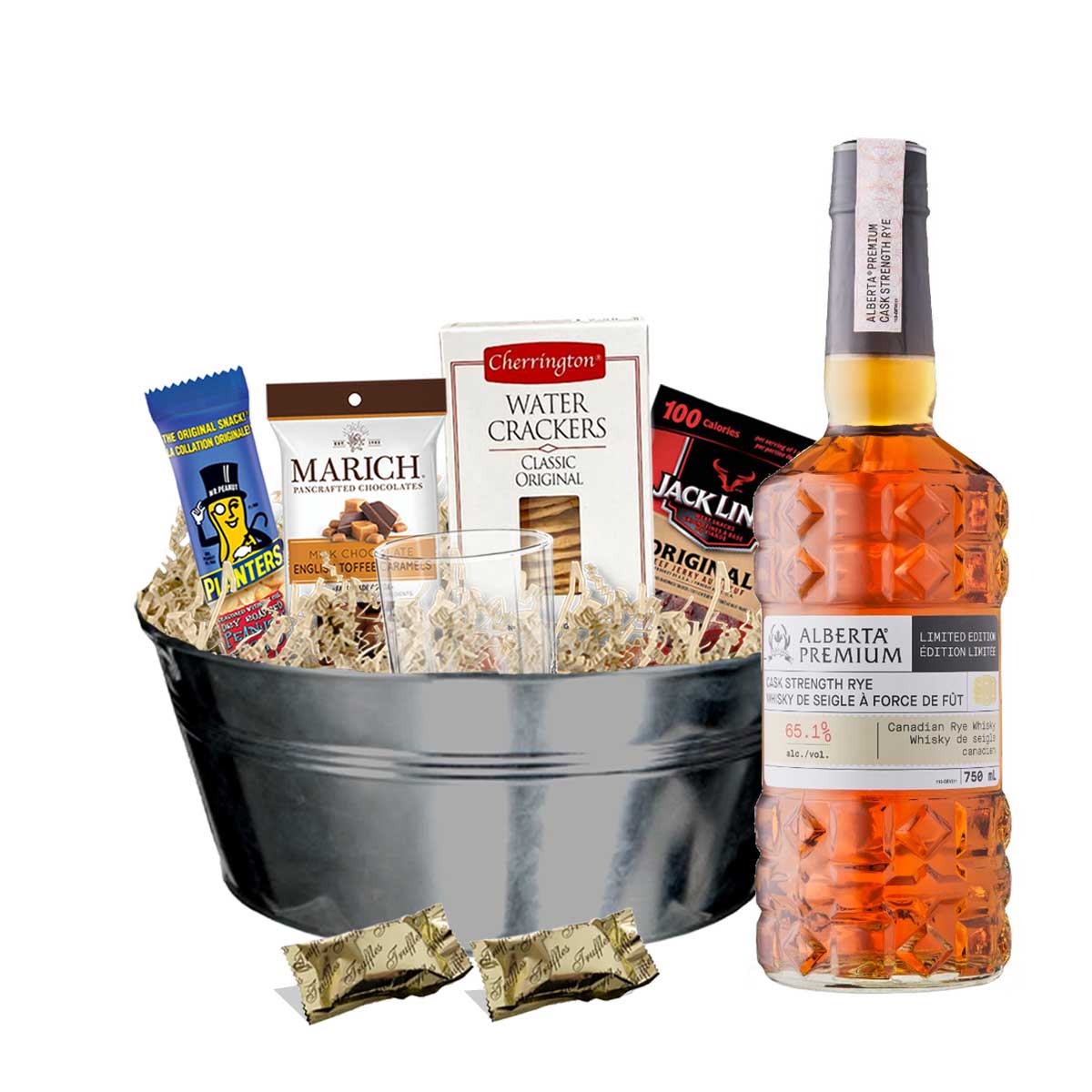 Alberta Premium Cask Strength Rye 750ml Gift Basket