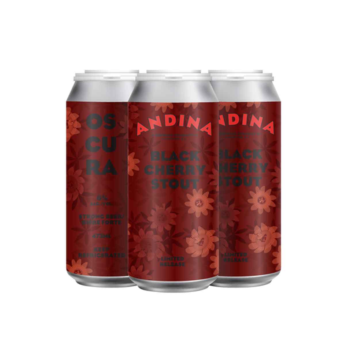 Andina Brewing Oscura Black Cherry Stout 4 x 473ml Tall Cans