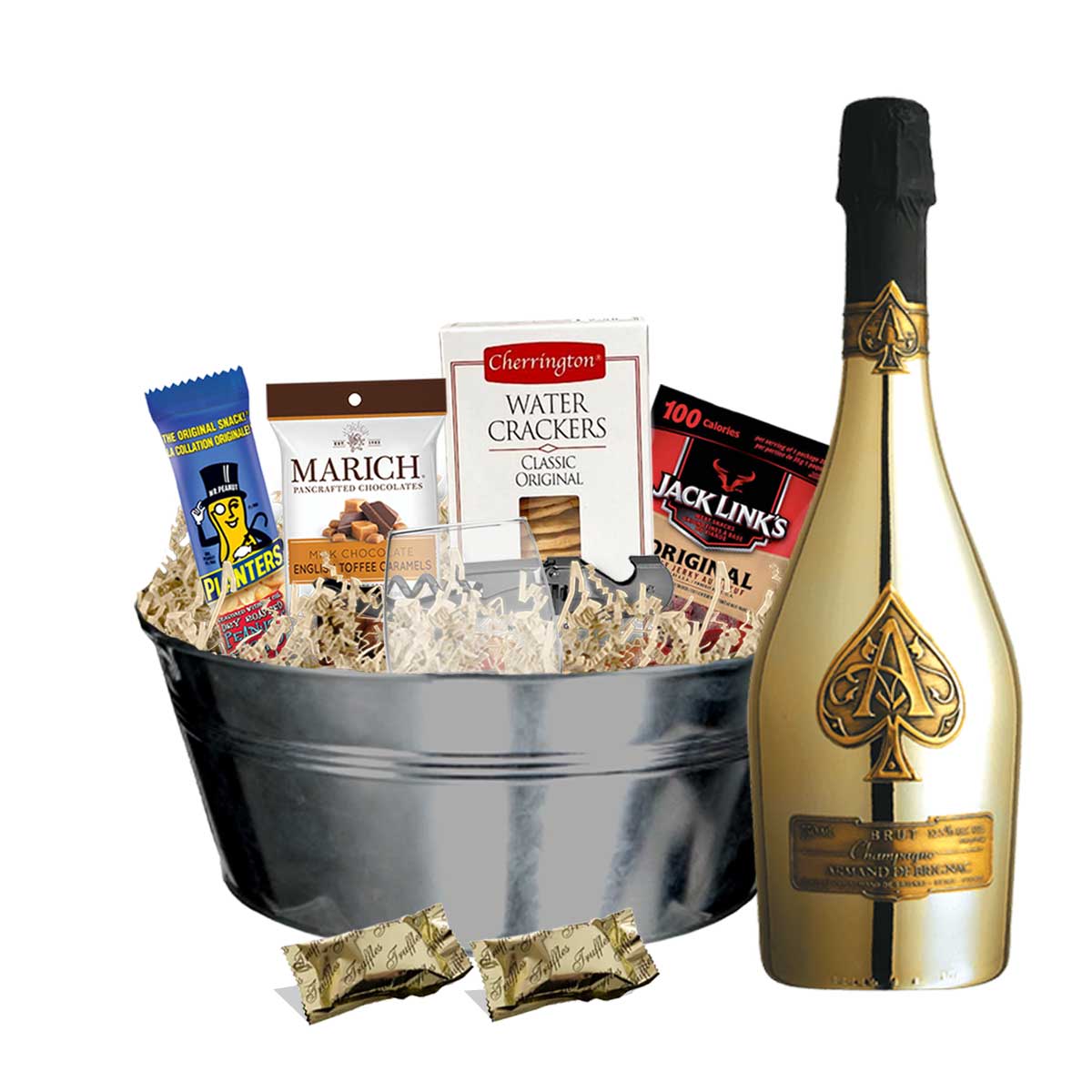 Armand de Brignac Ace of Spades Brut Champagne with Velvet Bag 750ml Gift Basket