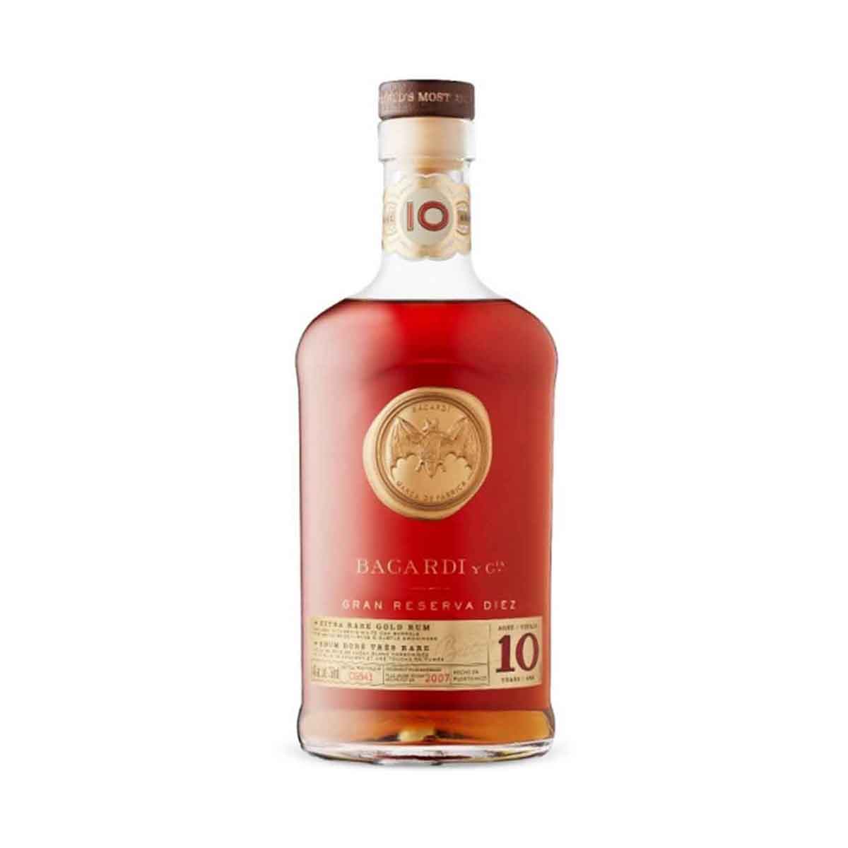 Bacardi 10 Year Old Gran Reserva Gold Rum 750ml