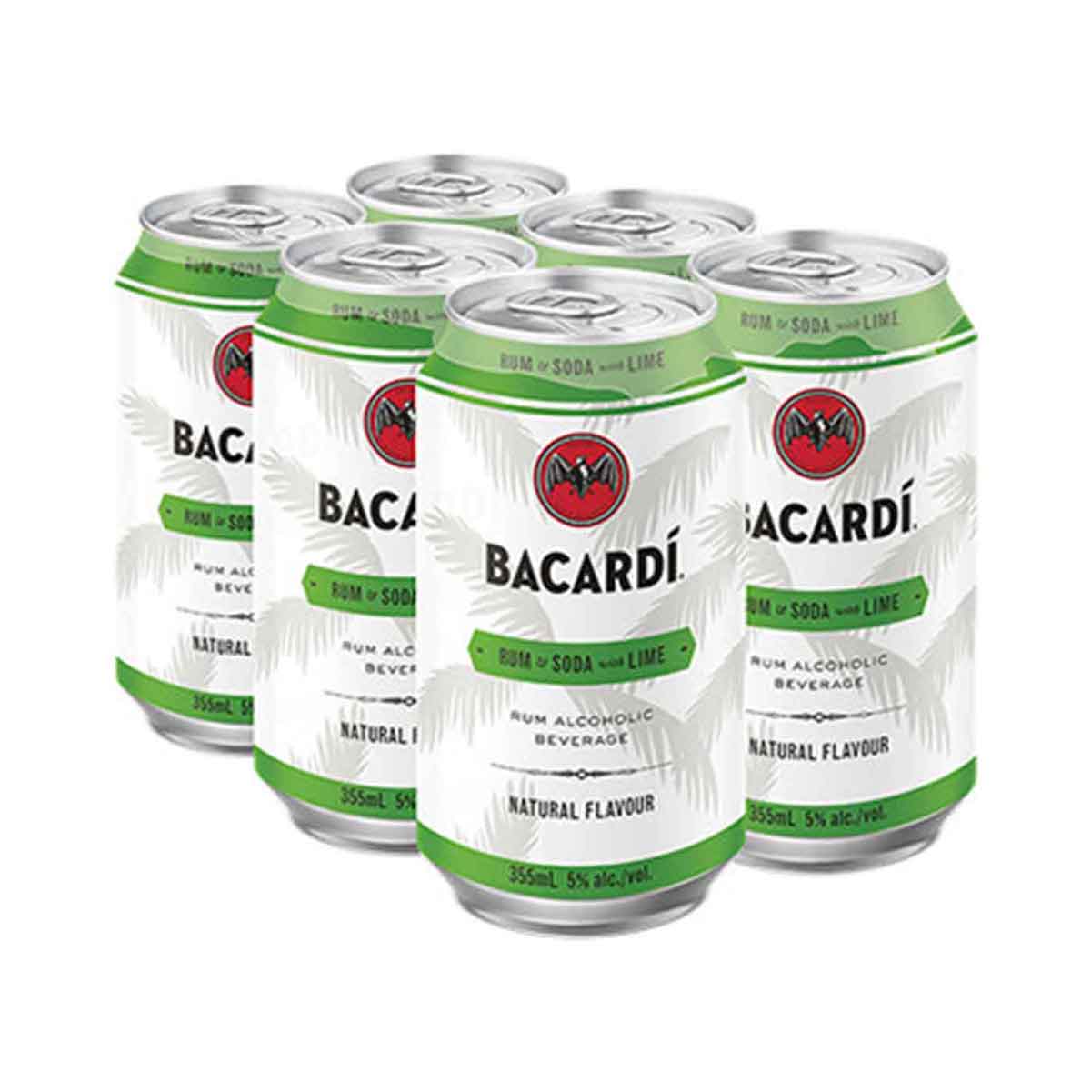 Bacardi Rum Soda With Lime 6 Pack Cans