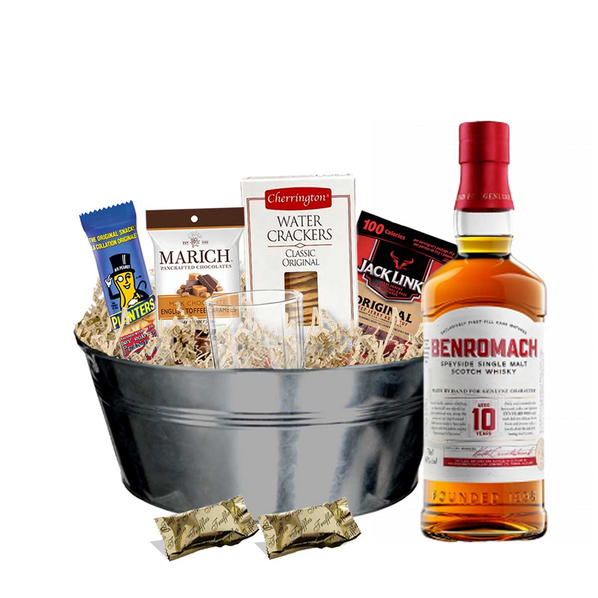 Benromach 10 Year Old Scotch Whisky 750ml Gift Basket