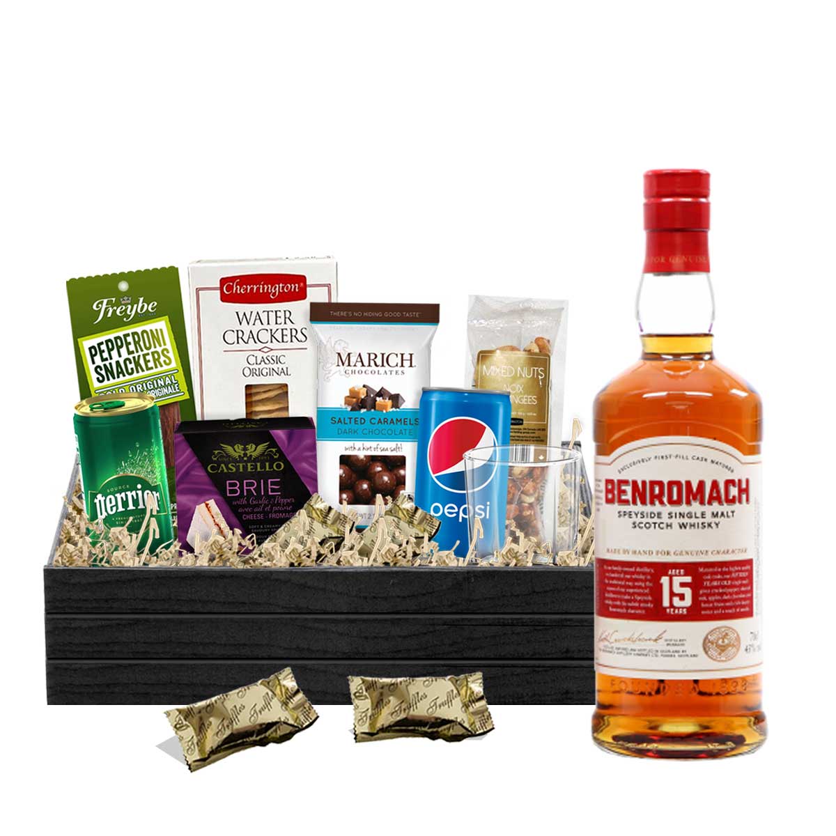 Benromach 15 Year Old Scotch Whisky 750ml Gift Basket