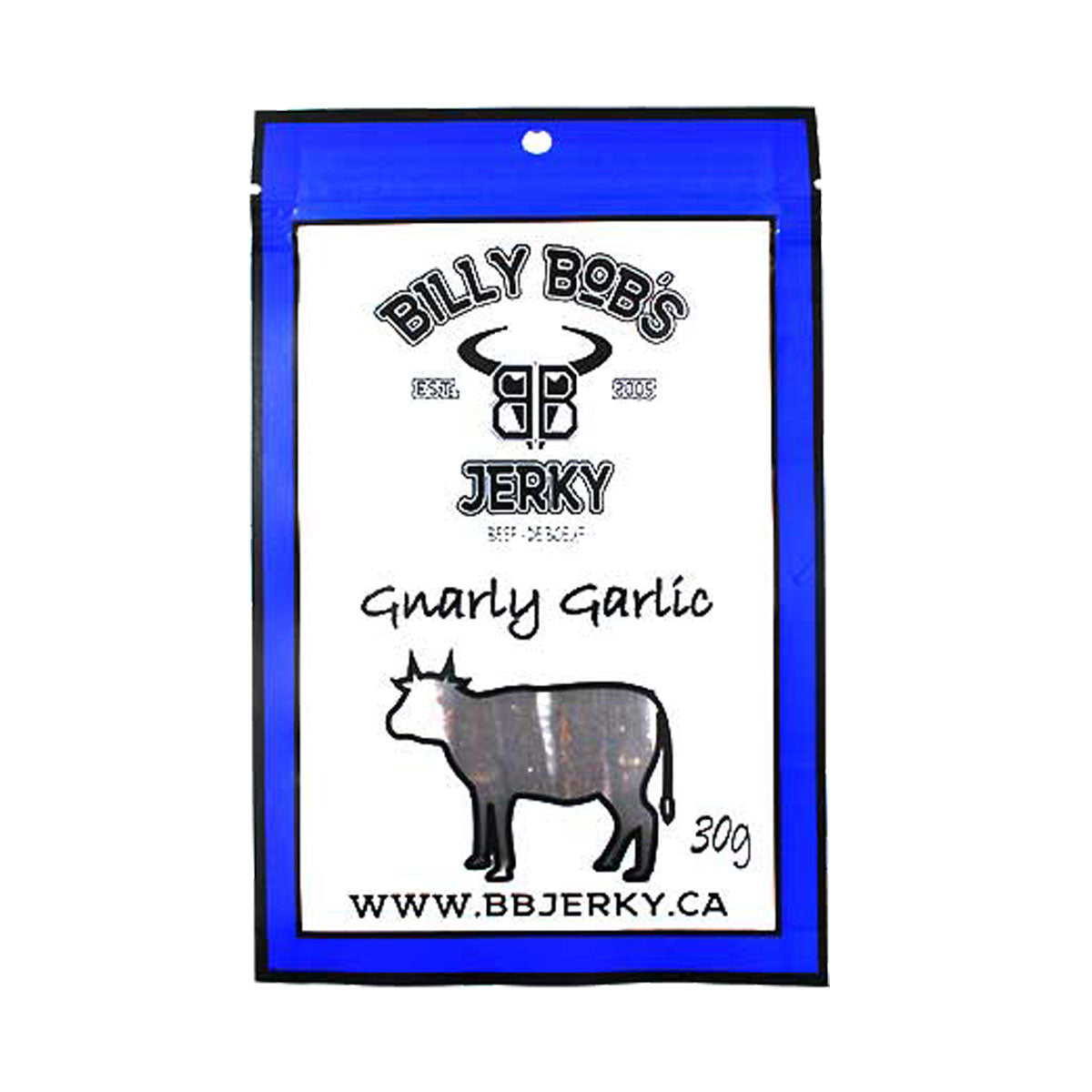 Billy Bob's Gnarly Garlic Beef Jerky 30 gram Bag