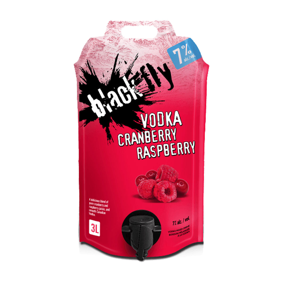 Black Fly Vodka Cranberry Raspberry 3L Pouch