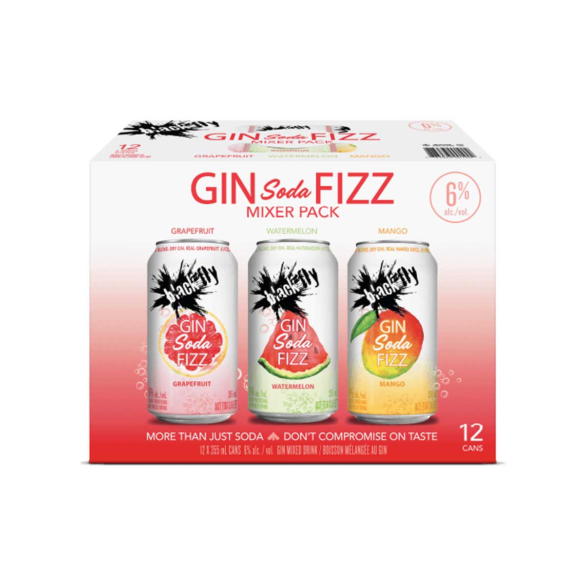 Black Fly Gin Soda Fizz Mixer Pack 12 Cans