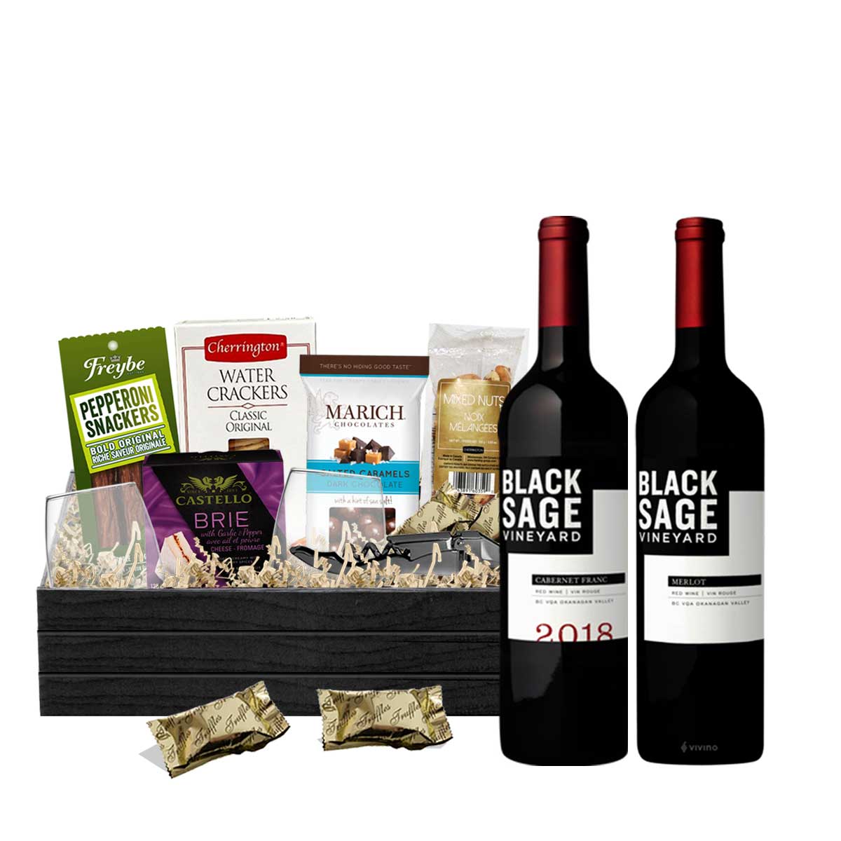 Black Sage Cabernet Franc & Black Sage Merlot 750ml x 2 Gift Basket