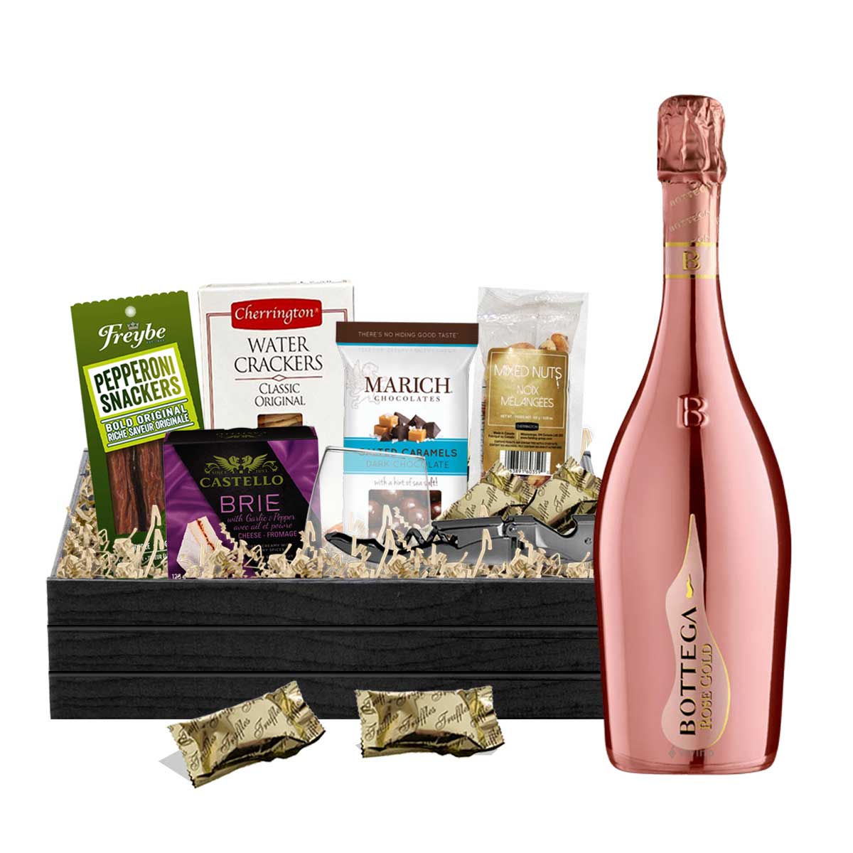 Bottega Rose Gold Prosecco 750ml Gift Basket