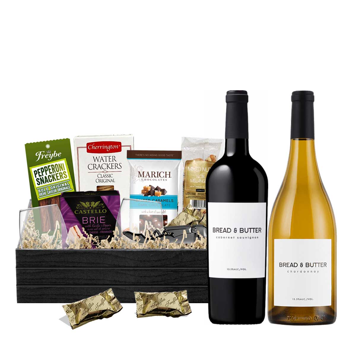 Bread & Butter Cabernet Sauvignon & Bread & Butter Chardonnay 750ml x 2 Gift Basket