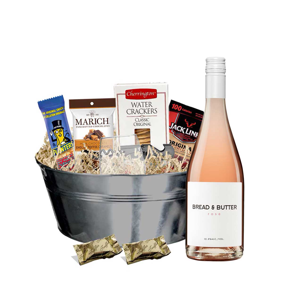 Bread & Butter Rose 750ml Gift Basket