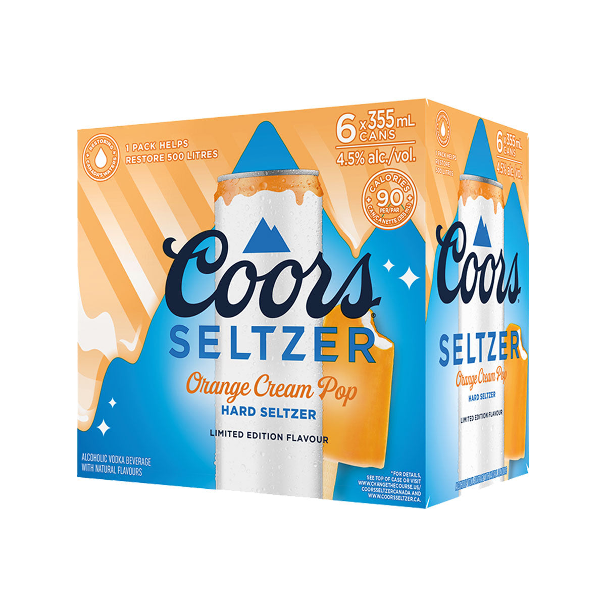 Coors Seltzer Orange Cream Pop 6 Pack Cans