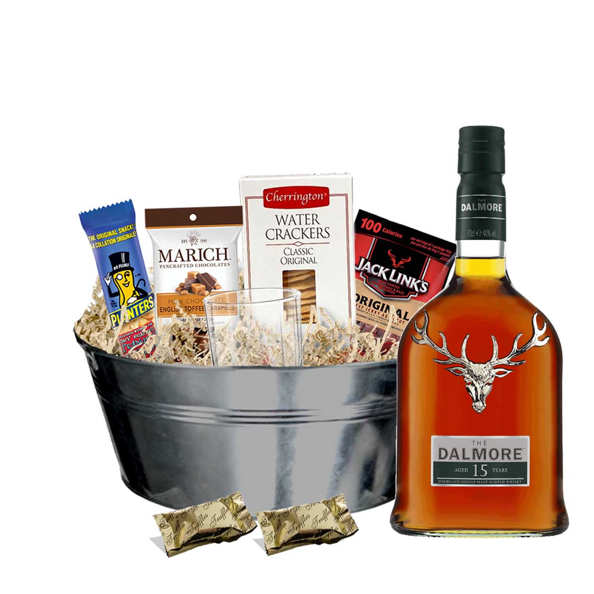 Dalmore 15 Year Old Scotch Whisky 750ml Gift Basket