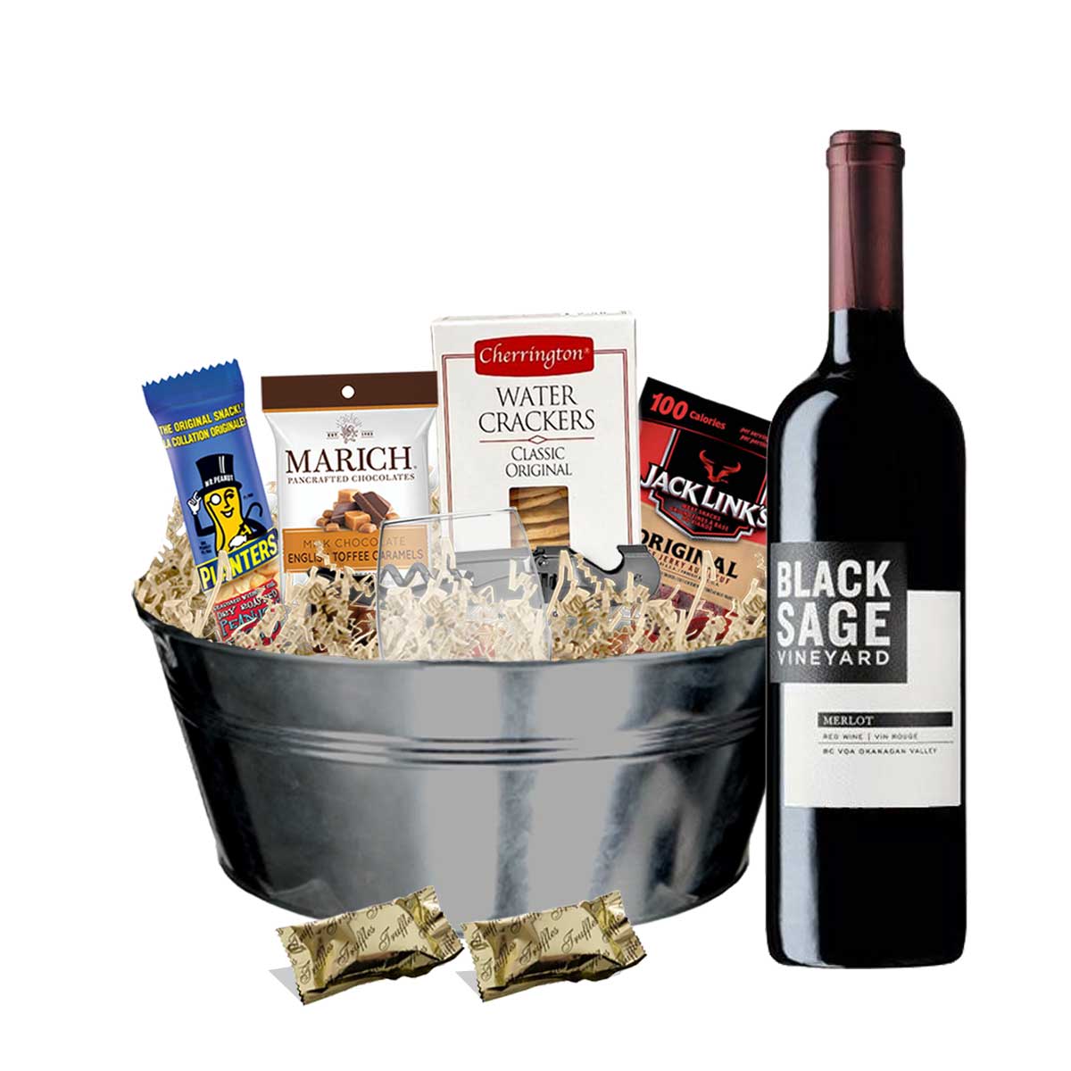 Black Sage Merlot 750ml Gift Basket