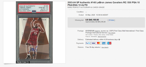 2003-04 SP Authentic #148 LeBron James Cavaliers RC 500 PSA 10 PSA DNA 10 AUTO