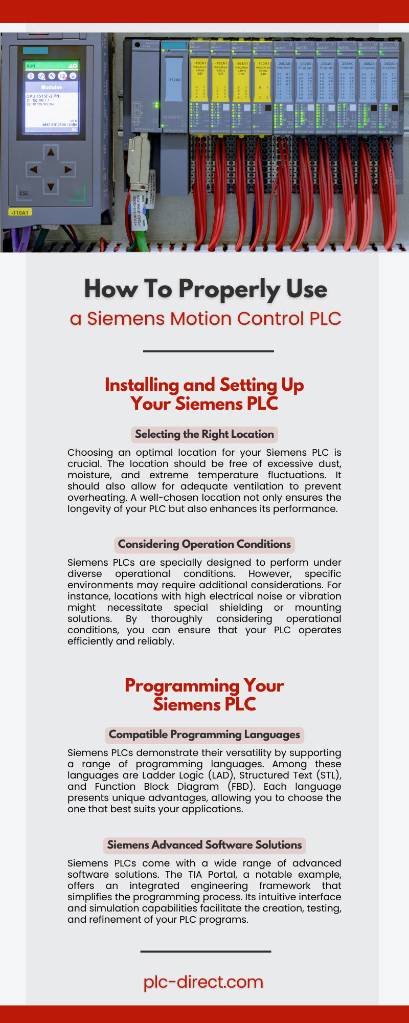 How To Properly Use a Siemens Motion Control PLC