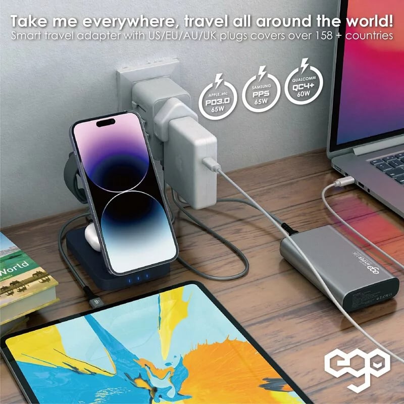 EGO 70W Travel 氮化鎵 4USB 旅行轉換插頭