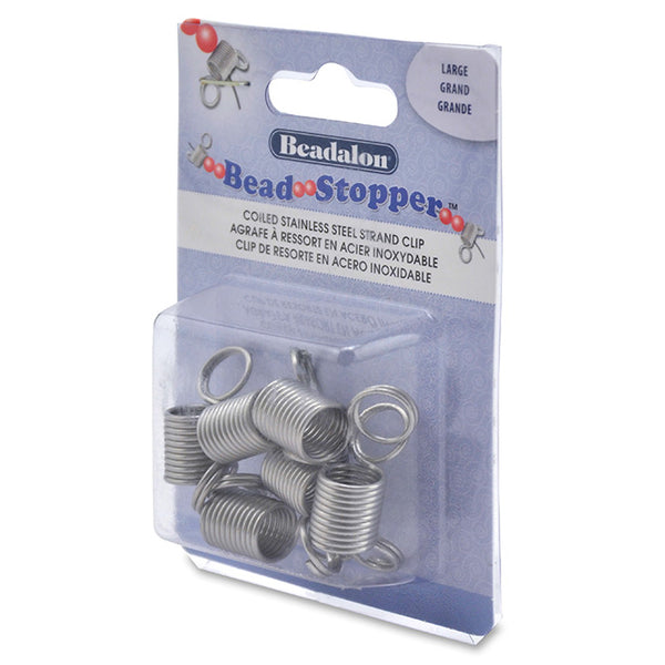 Beadalon Bead Stoppers Combo Pack - 4 Large, 4 Small Coiled