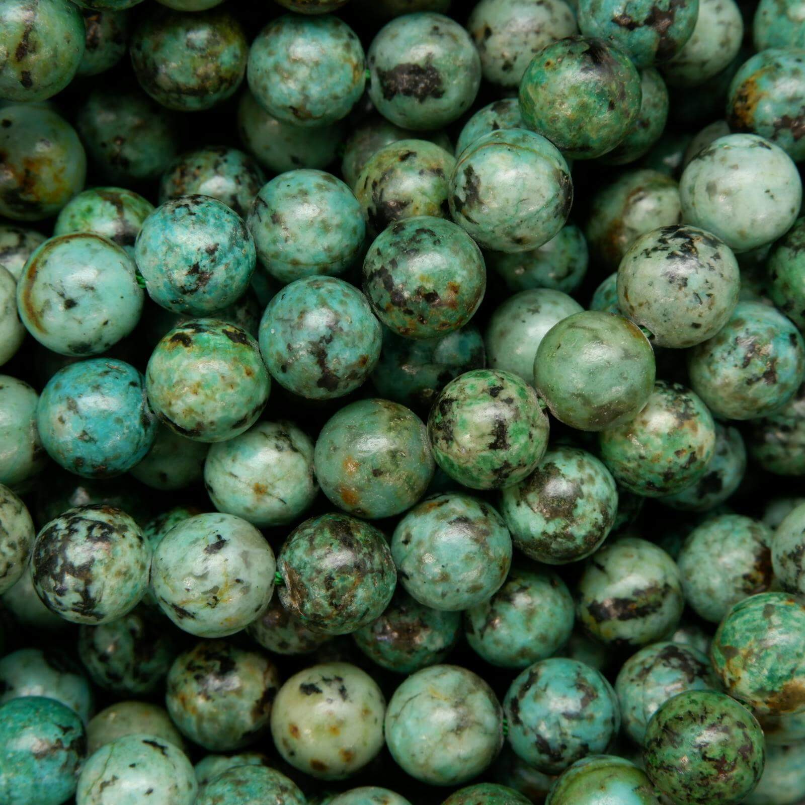 African Turquoise A · Smooth · Round · 4mm, 6mm, 8mm, 10mm