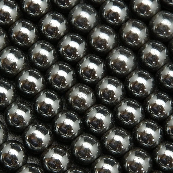 Silver Hematite (alt) · Smooth · Round · 4mm, 6mm, 8mm