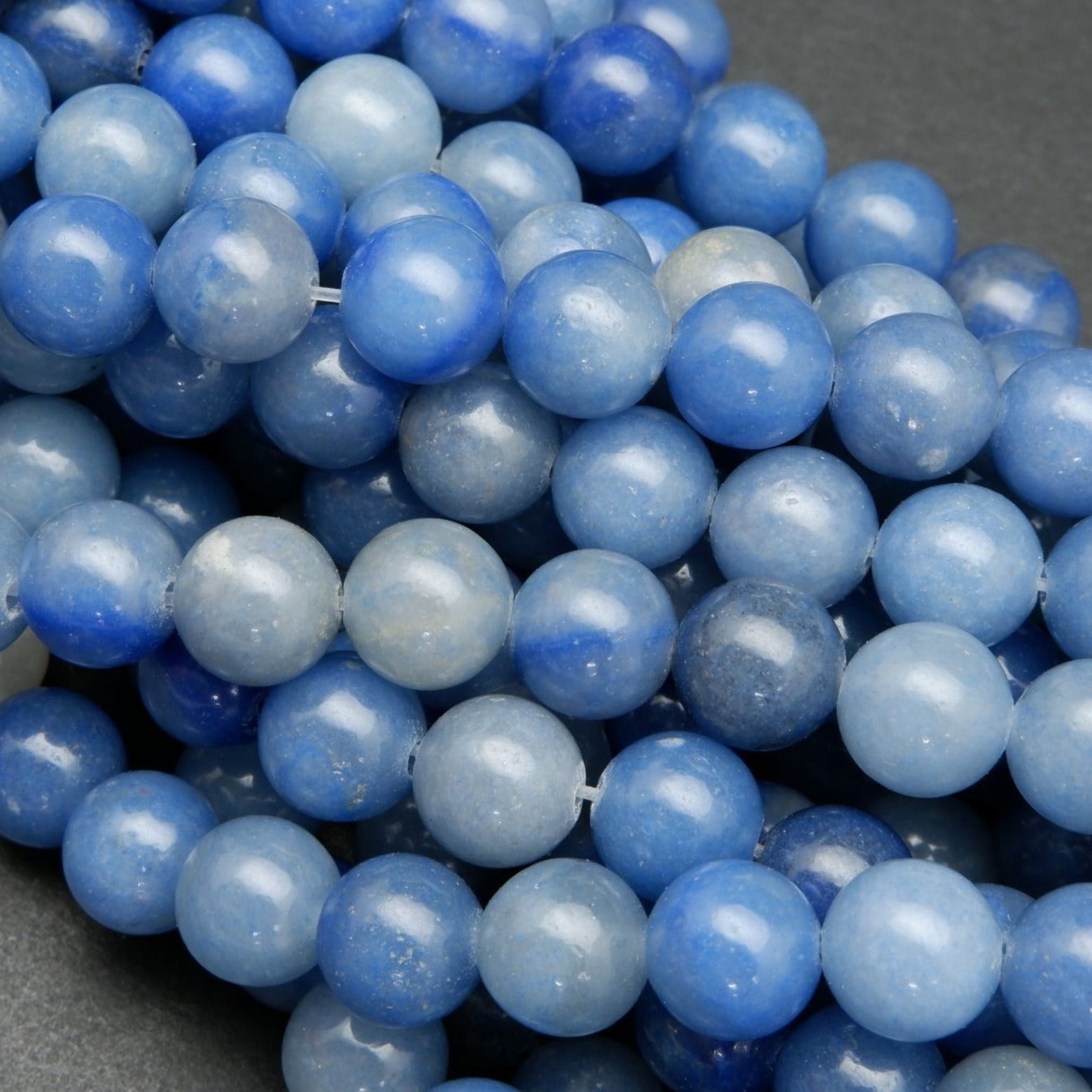 Blue Aventurine · Smooth · Round · 4mm, 6mm, 8mm, 10mm