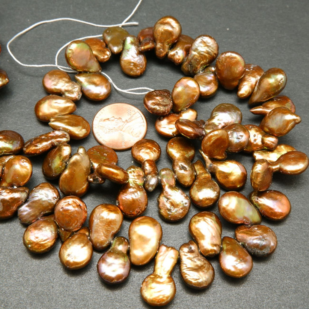 Freshwater Pearl (alt) . Top Drill Coin . Metallic Brown ...