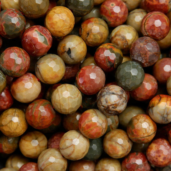 Dyed Red Impression Jasper 6mm Round Beads - color #11, 15 inch strand