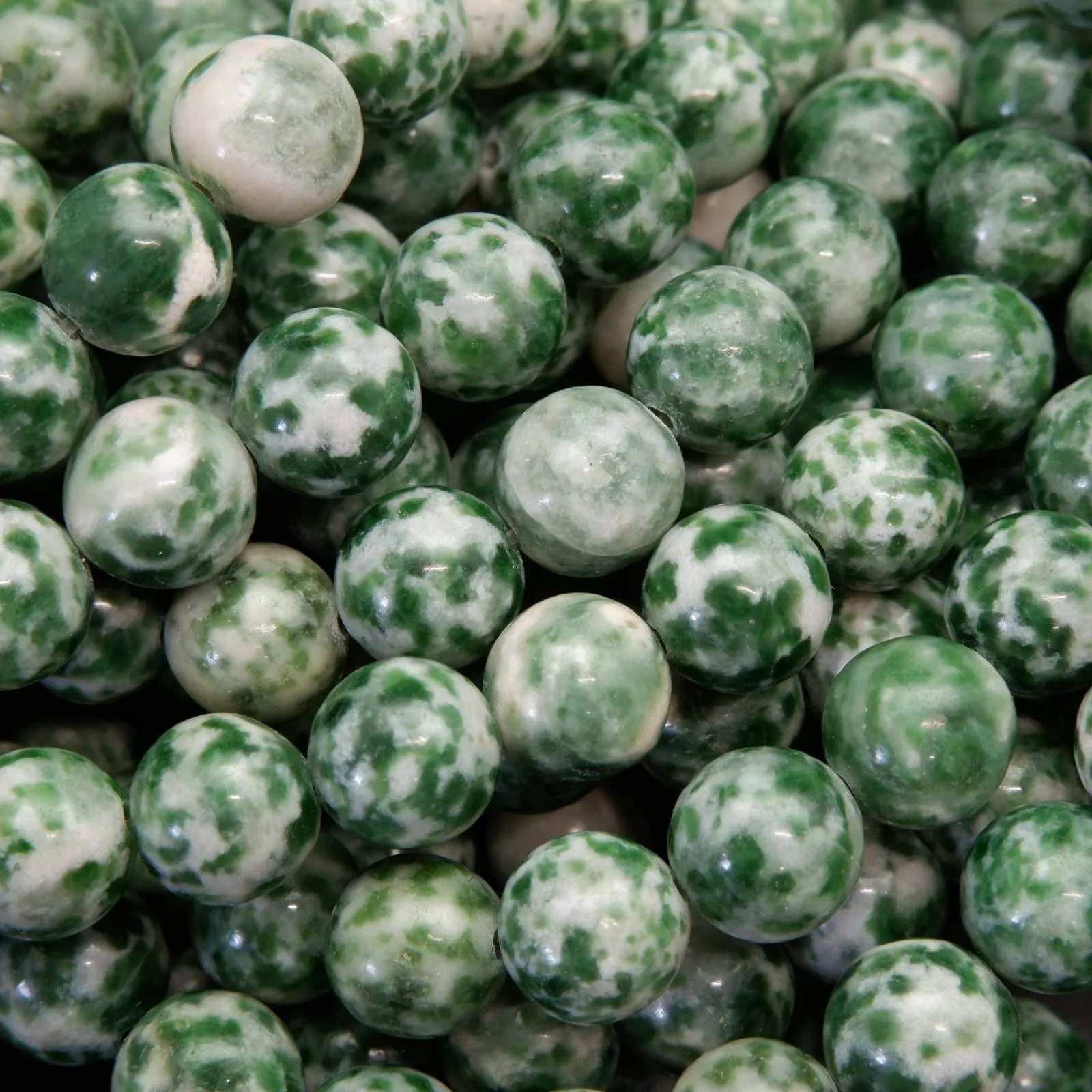 Green Tree Agate · Smooth · Round · 4mm, 8mm, 10mm