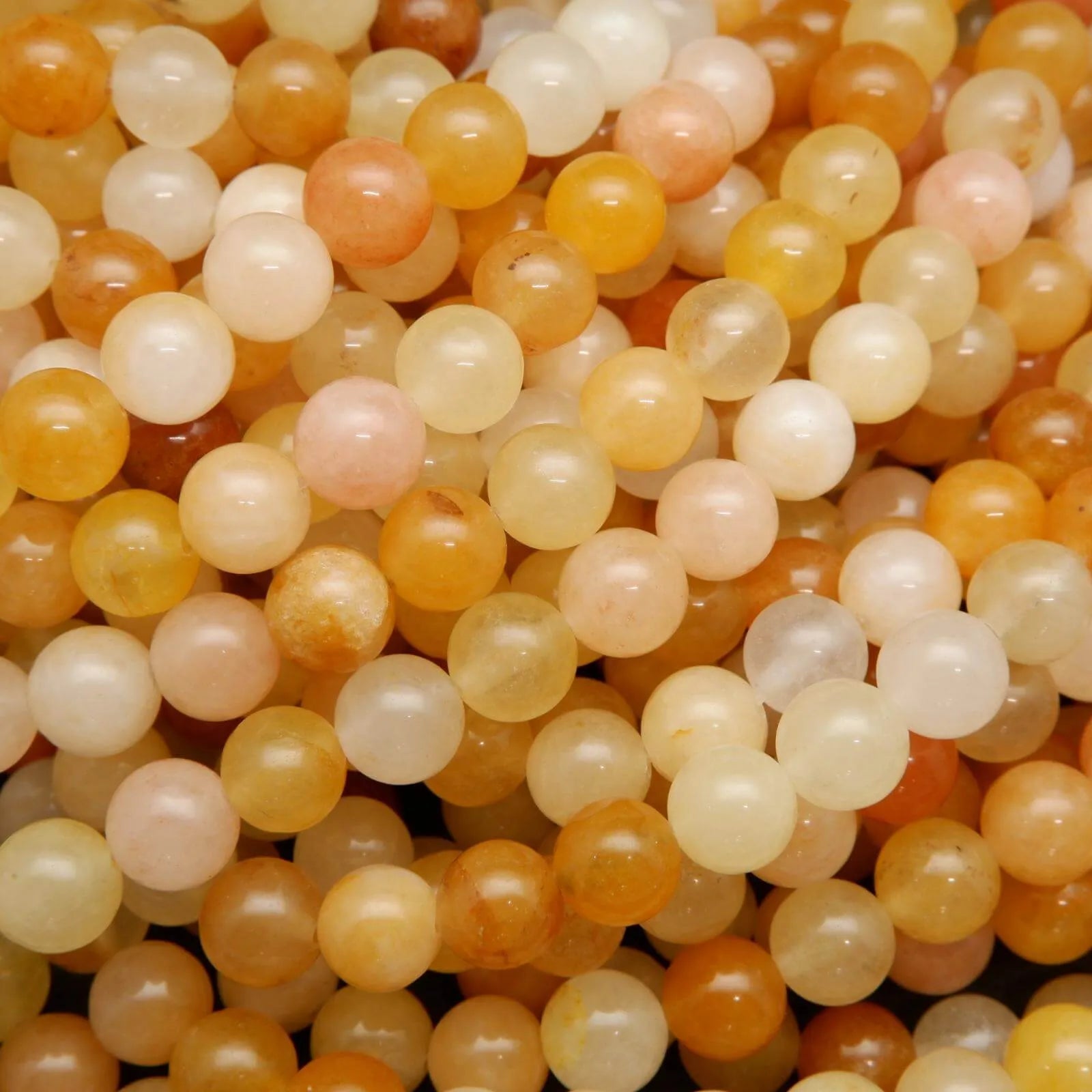 Yellow Aventurine · Smooth · Round · 4mm, 6mm, 8mm