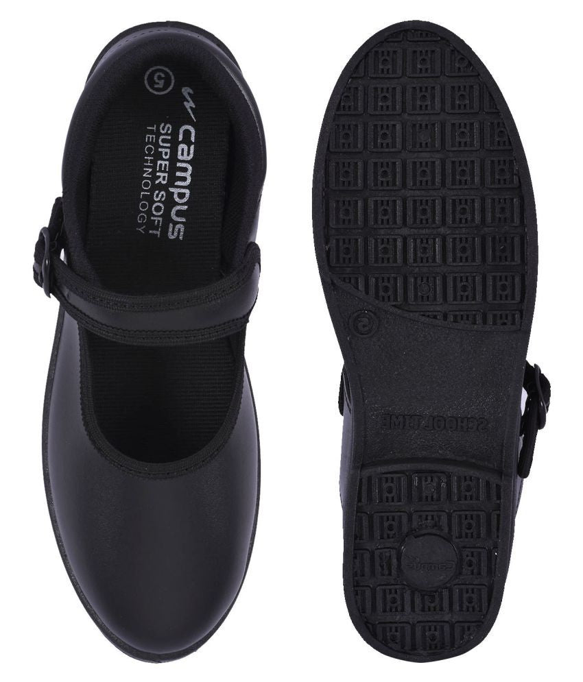 Action Campus School Shoes Girl's Black 