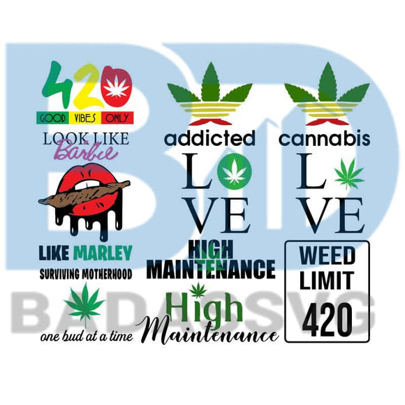 Download 420 Cannabis Bundle Svg 420 Svg Cannasbis Svg Smoke Svg Marley Svg Badassvg