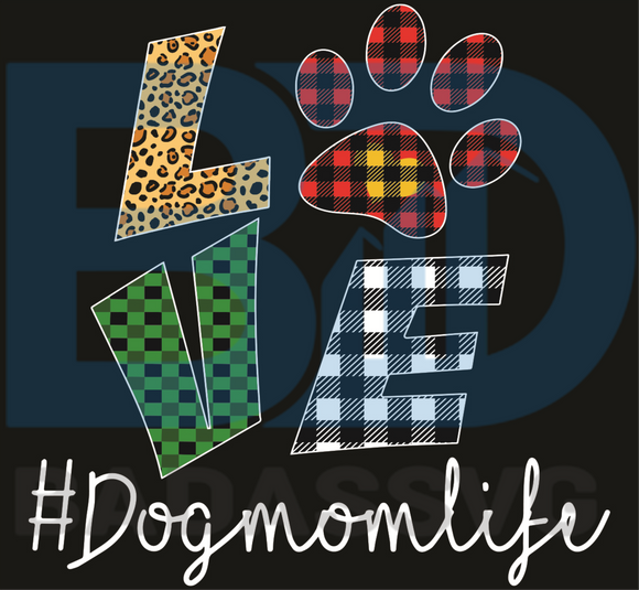 Download Love Dogmomlife Plaid Leopard Svg Mothers Day Svg Mom Svg Dog Mom S Badassvg