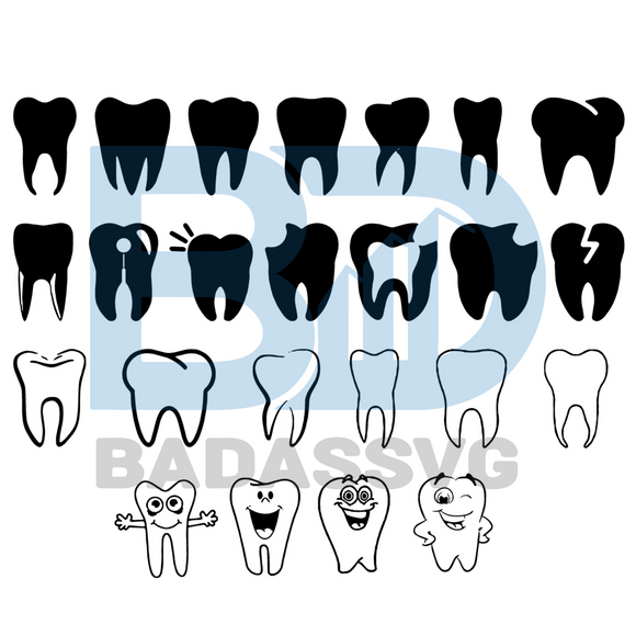 Download Baby Tooth Svg Bundle Trending Svg Tooth Svg Teeth Svg Funny Tooth Badassvg