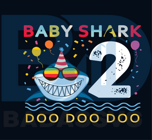 Download Kids Baby Shark 2nd Birthday Svg Birthday Svg Baby Svg Baby Birthda Badassvg