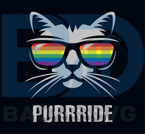 Download Rainbow Sunglasses Silhouette Cat Purrride Svg Trending Svg Love Svg Badassvg