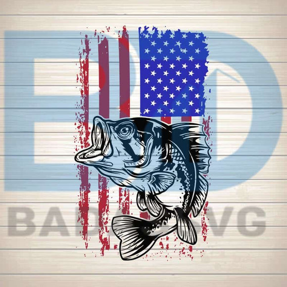 Download American Flag Bass Fishing Svg Png Dxf Eps Download Files Badassvg