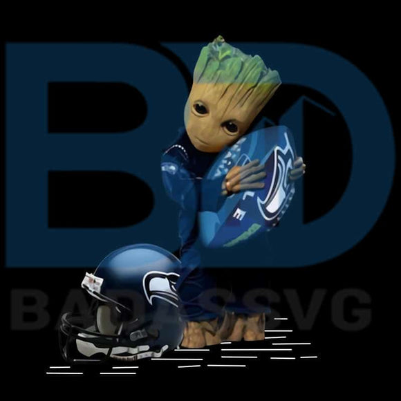 Download Baby Groot Hugging Seattle Seahawks Png Seattle Seahawks Svg Nfl Sea Badassvg