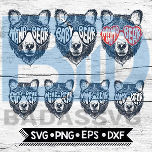 Bear Family Svg Mama Bear Svg Nana Bear Svg Papa Bear Svg Baby Bea Badassvg