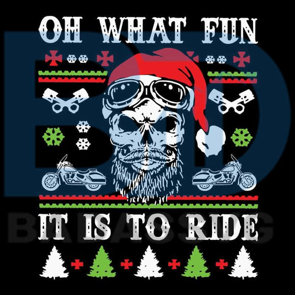 Download Bearded Skull Santa Oh What Fun It Is To Ride 2020 Christmas Party F Badassvg