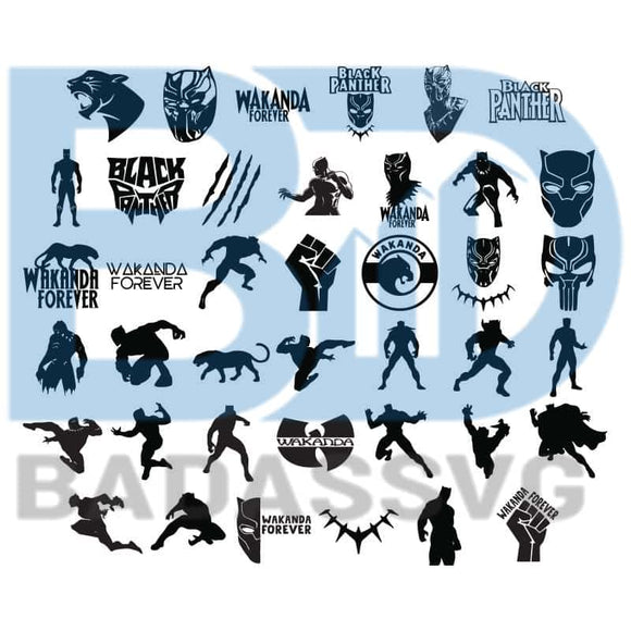 Download Black Panther 40 Svg Bundle Wakanda Svg Marvel Svg Black Panther Bla Badassvg