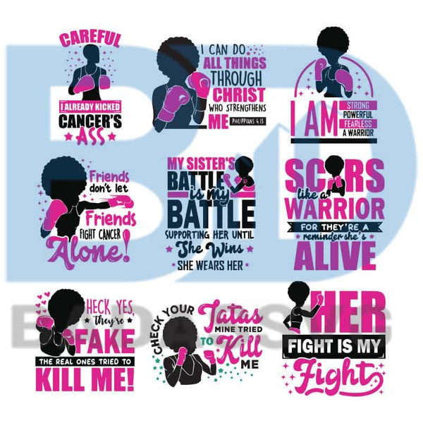 Bundle 9 Strong Woman Power Cancer Survivor Svg Breast Cancer Breast Badassvg