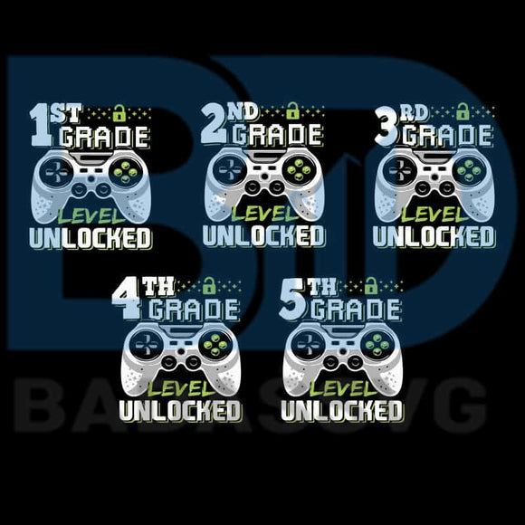 Grade Level Unlocked Video Game Back To School Bundle Png File Digital Badassvg