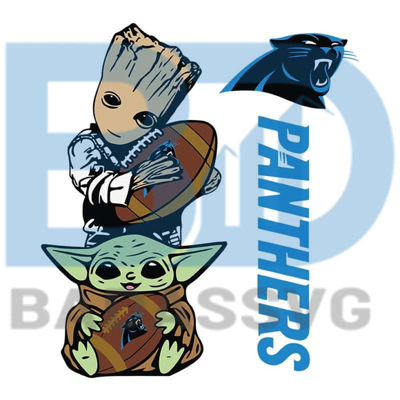 Download Groot And Baby Yoda Carolina Panthers Nfl Svg Football Svg Cricut Fi Badassvg