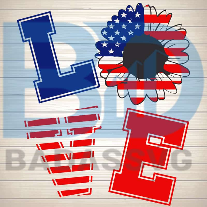 Download Love Sunflower Flag 4th Of July SVG PNG DXF EPS Download ...