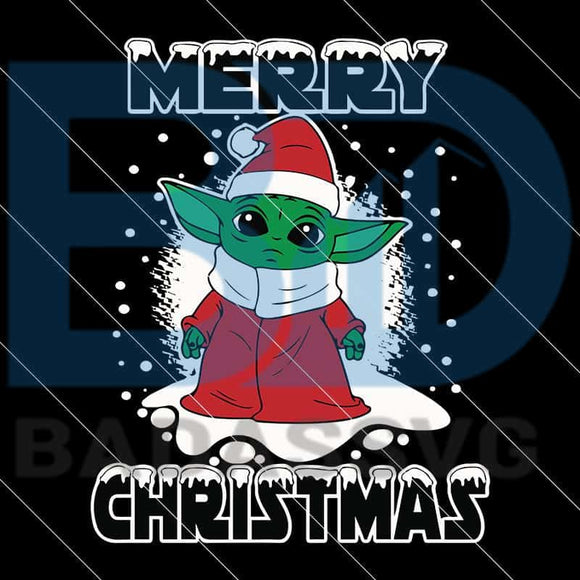 Download Merry Christmas Baby Yoda Svg Star Wars Digital Download Badassvg