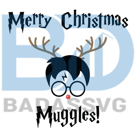 Download Merry Christmas Muggles Svg Harry Reindeer Svg Cute Christmas Wizard Badassvg