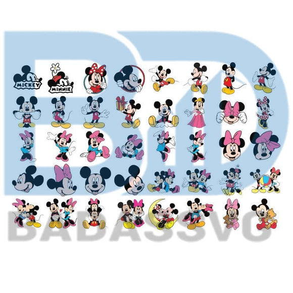 Download Mickey Mouse And Minie Svg Files For Silhouette Cricut Vinyl Cutter Badassvg