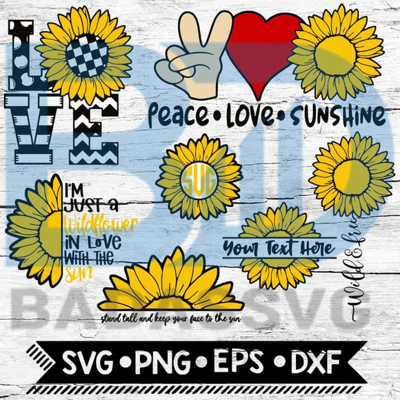 Download Monogram Svg Sunflower Svg Summer Svg Layered Svg Bundle Cricut Badassvg