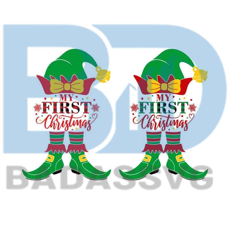 Download My First Christmas Elf SVG, Transfer Baby Onesie Svg Cut ...
